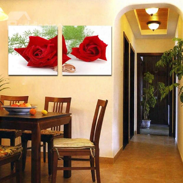 New Arrival Red Roses And Ring Film Art Wall Prints