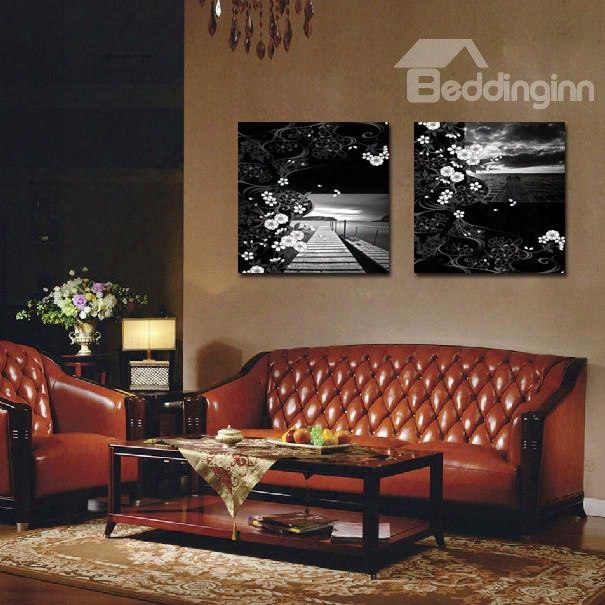 New Arrival Road Extends To Distance And Flowers Art Wall Prints