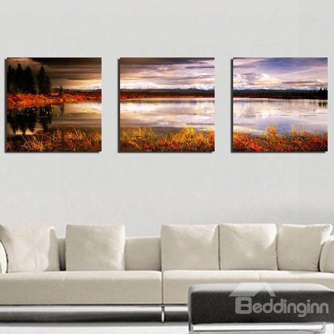 New Arrival Scenery By The Side Of Lake Canvas Wall Prints