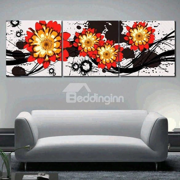 New Arrival Shiny Red Flowers Blossom Canvas Wall Prints