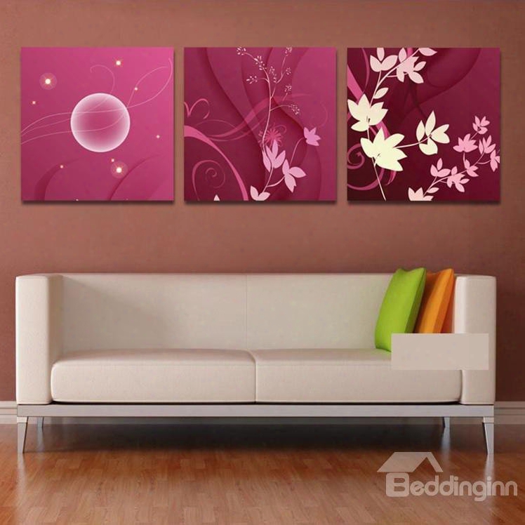 New Arrival White Flower With Purepel Addition Cross Film Wall Art Prints