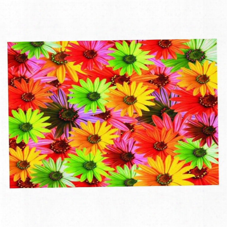 Pretty Colorful Flowers Pattern Non-slip Doormat