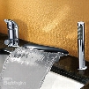 Fancy Contemporary Widespread Waterfall Two Handles Bathtub Faucet