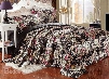 Luxury Style Beautiful Flower Blooming Print Black 4-Piece Bedding Sets/Duvet Cover