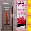 New Arrival Stunning Pink Rose and Petals Print 3-piece Cross Film Wall Art Prints