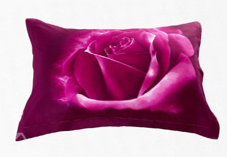 Quality Delicate Purple Roses Print 3 D Two-piece Pillowcases