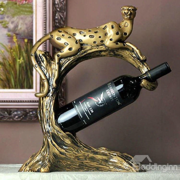 Stunning European Style Creative Leopard Shhape Wine Rack