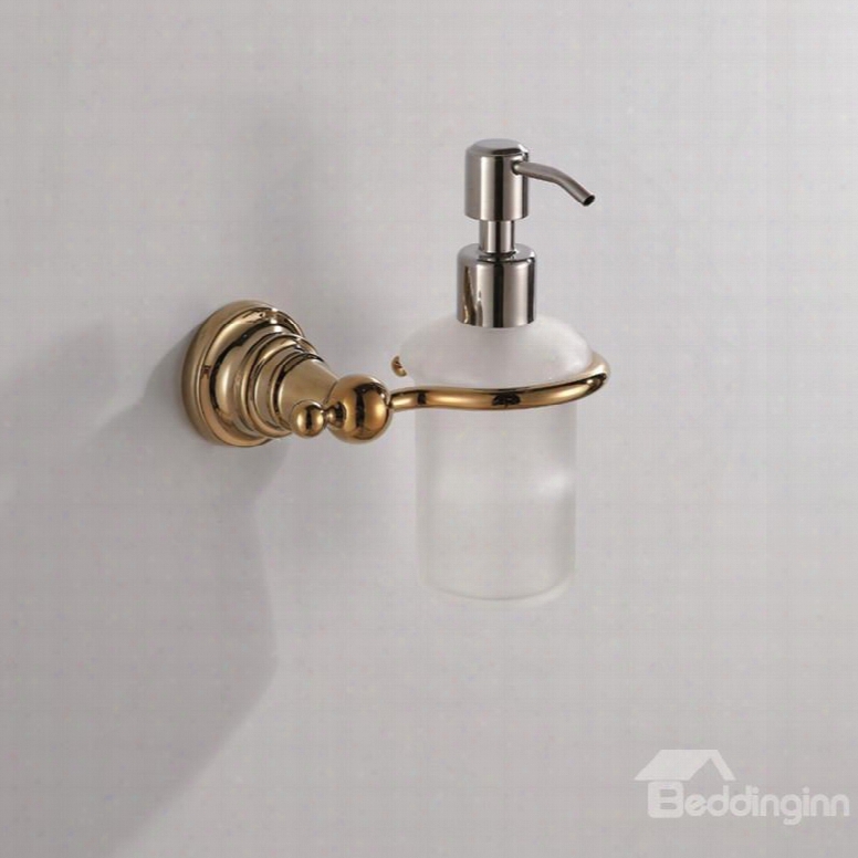 Ti-pvd Finish Simple Round Style Antique Brass Soap Dispenser