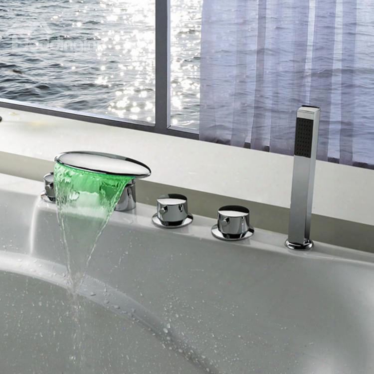 Top Selling High Qualitty Led Color Changing Elliptic Head Bathtub Faucet