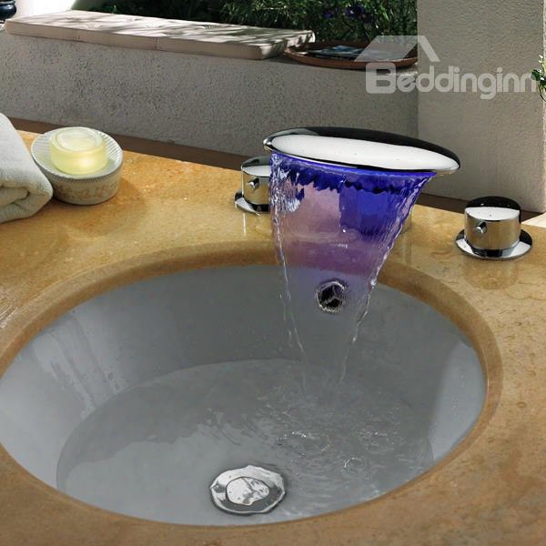 Top Selling High Quality Led Color Changing Elliptc Head Bathroom Sink Faucet