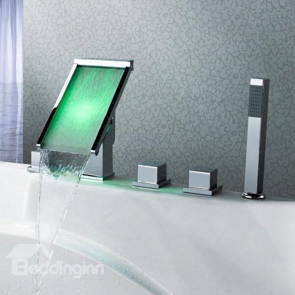 Top Selling High Quality Led Color Changing Rectangle Head Bathtub Faucet