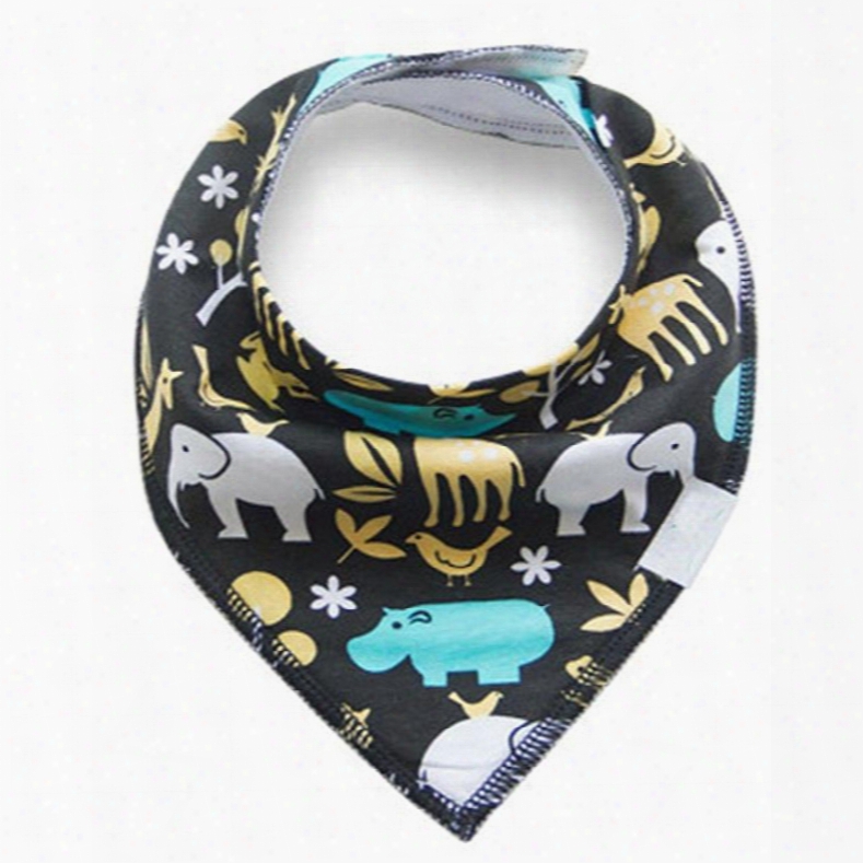 12*12in Elephants Printed Simple Style Cotton Baby Bib