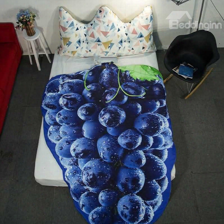 3d Grapes Design Vintagee Style Lightweight Polyester Quilt
