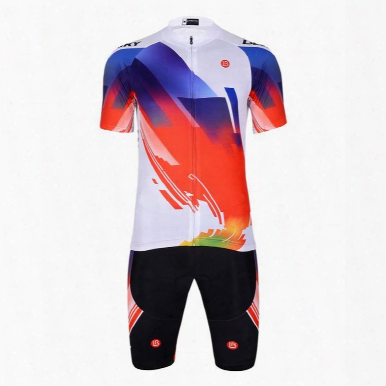 3d Silicone Magic Color Block Padded For Bike Men Cycling Jersey Set Glitter