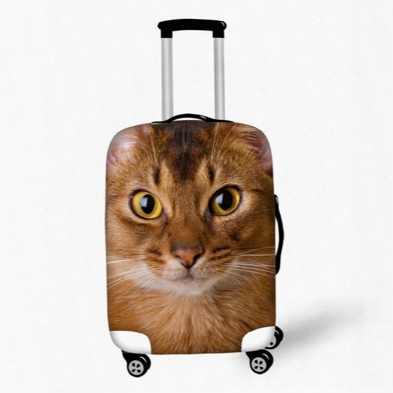 Anti-scratch Travel 3d Animals Pattern Cute Cat Luggage Cover Suigcase