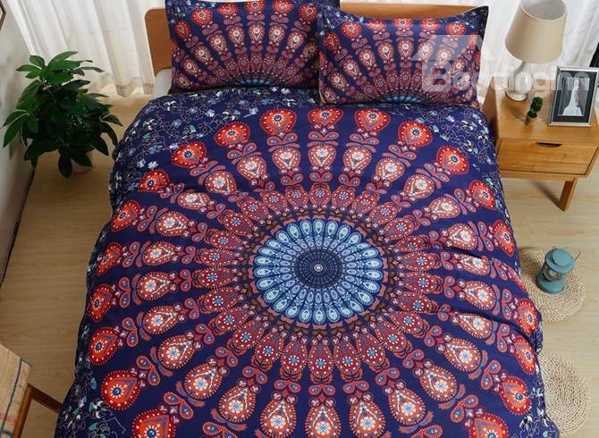 Bohemian Style Indian Mandalz Print Polyester 3-piece Bedding Sets