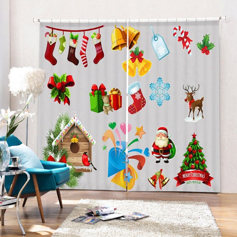 Clip Art Christmas Representation Printing Christmas Theme 3d Curtain