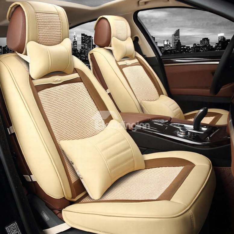 Color Brilliancy Environment-friendly Pure Ice Silk And Rayon Universal Car Seat Cover