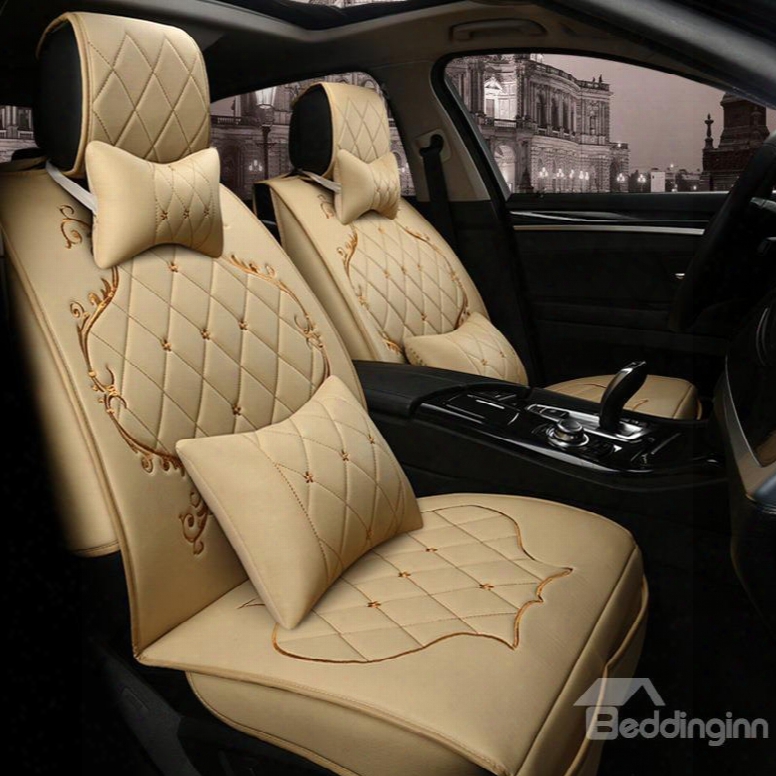 Colorful Modern Princess Wind Genuine Leather Universal Car Seat Cover