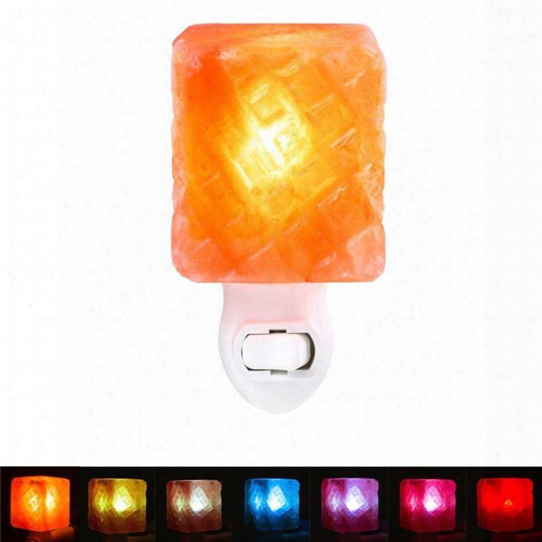Collorful Square Modern And Concise Style Himalayan Ionic Crystal Salt Lamp