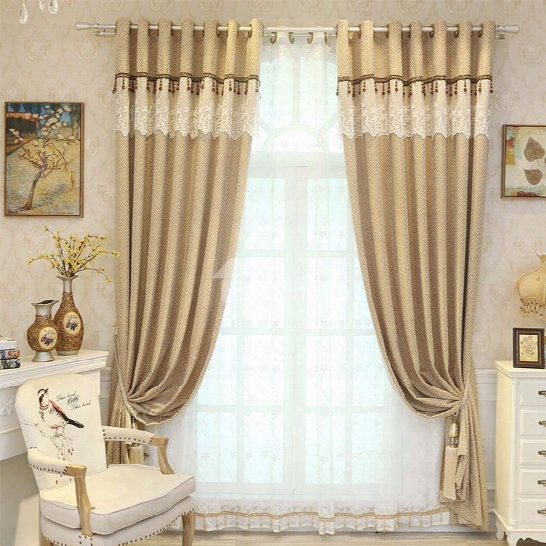 Concise Style Elegant And Delicate 2 Panels Decorative Custom Sheer Curtain