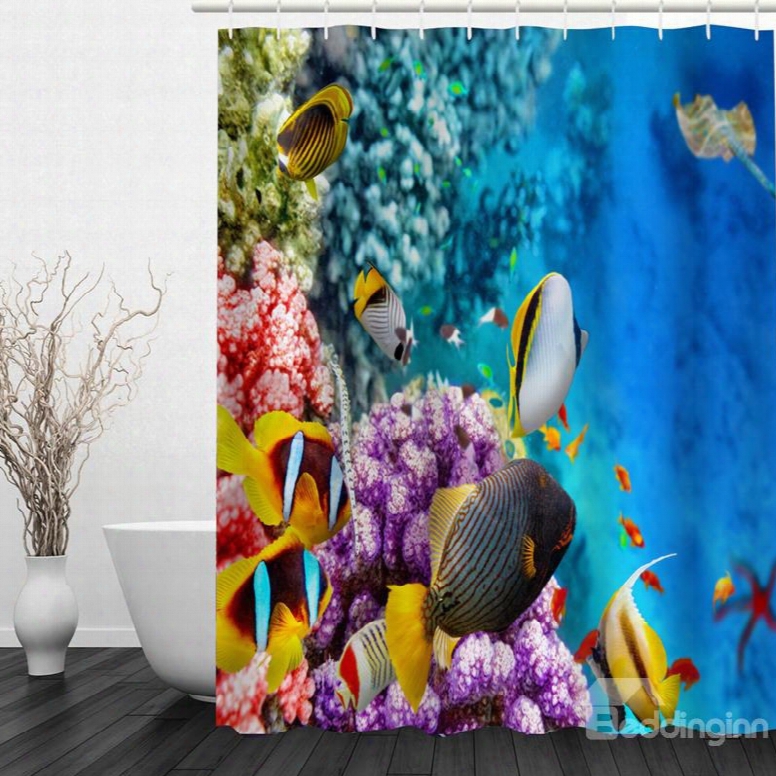 Deep Sea World 3d Printed Bathroom Waterproof Shower Curtain