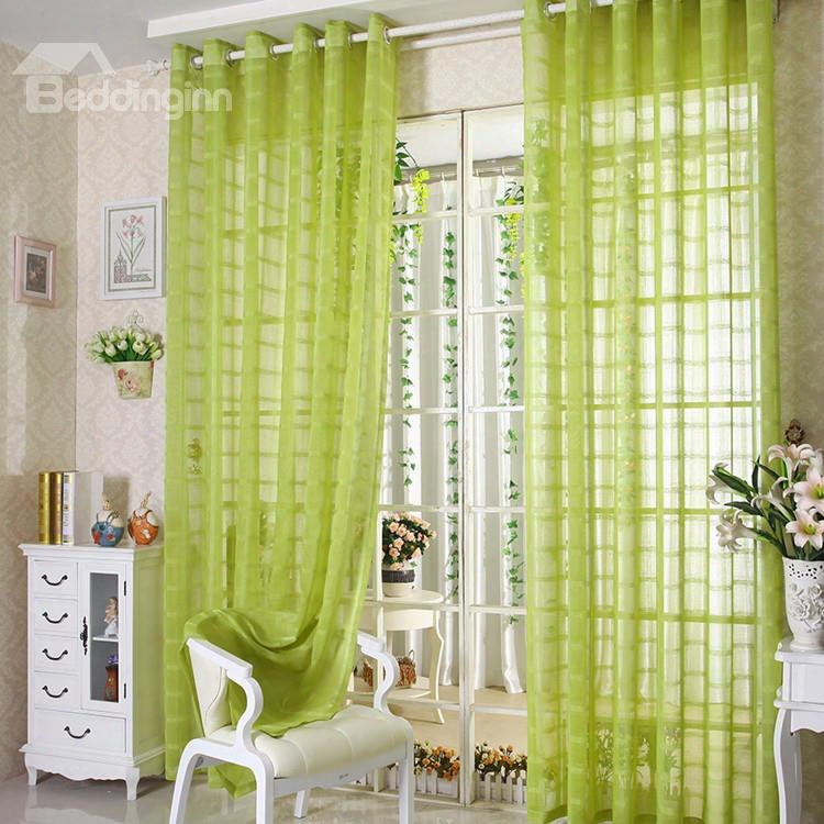 Elegant Contemporary Light Green Custom Sheer Curtain