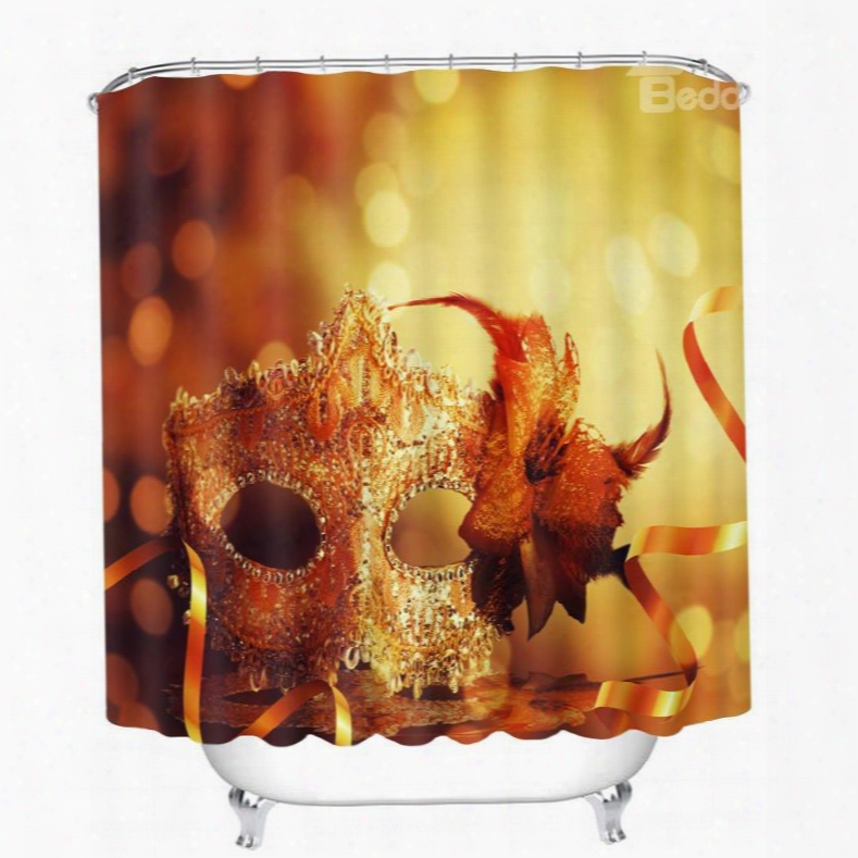Gorgeous Mask For Masquerade Printing Bathroom 3d Shower Curtain