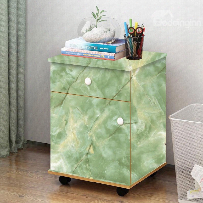 Green Faux Marble Wallpaper Pvc Waterproof Self-adhesive Cupboard Sticker