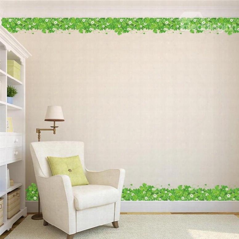 Green Plants Printed Pvc Waterp Roof Eco-friendly Baseboard Wall Stickers