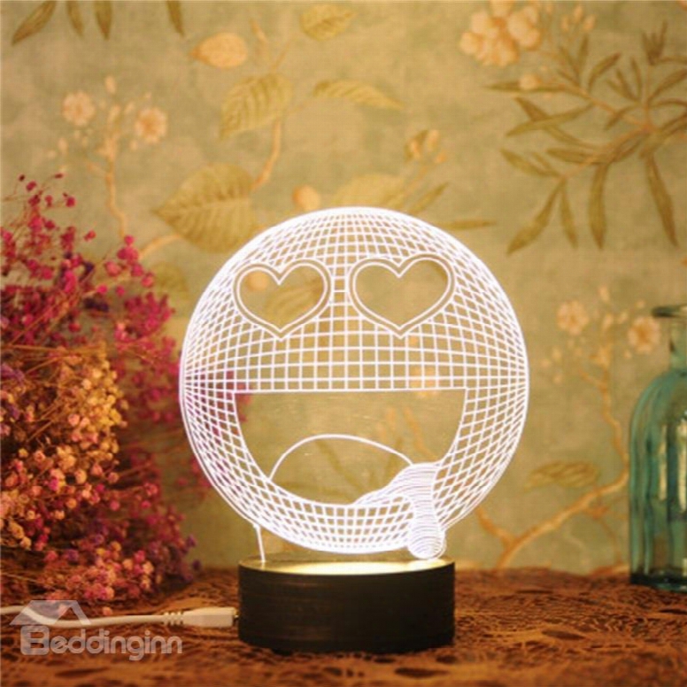 Lovely And Practical Gift Concise And Modern Seven Color 3d Usb Led Night Light