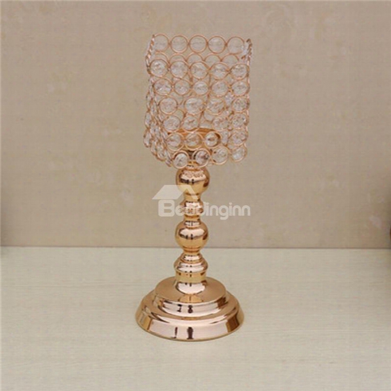 Modern And Concise European Style Goldn Crystal Irregular Home Decoration Candle Holder