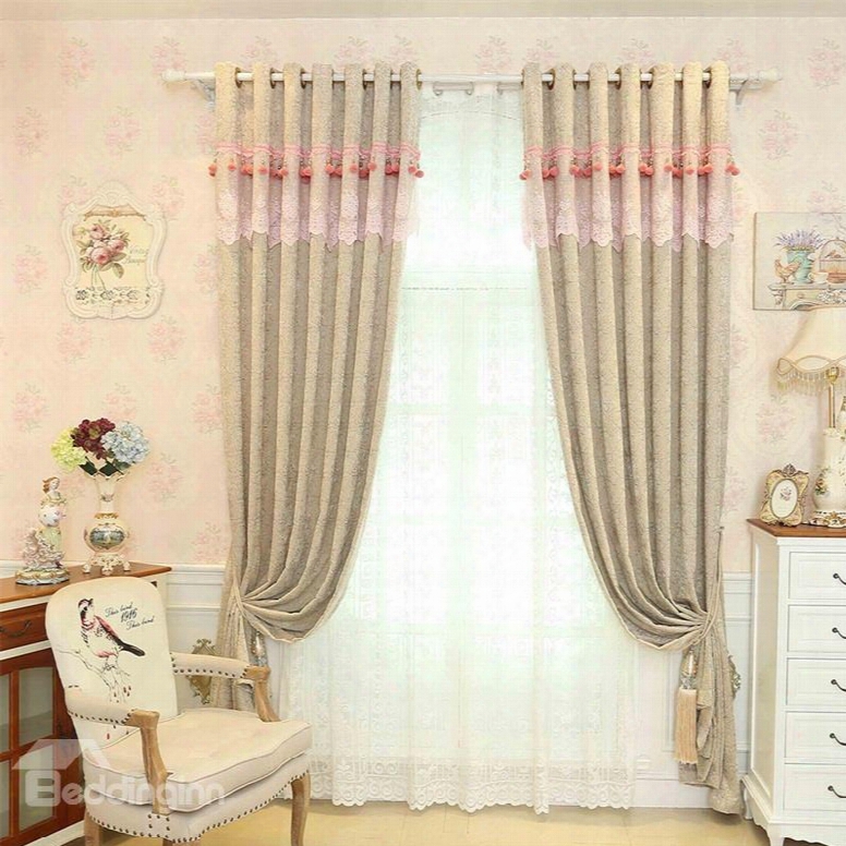 Modern And Concise Style Chenille Custom Sheer Curtain For Living Room