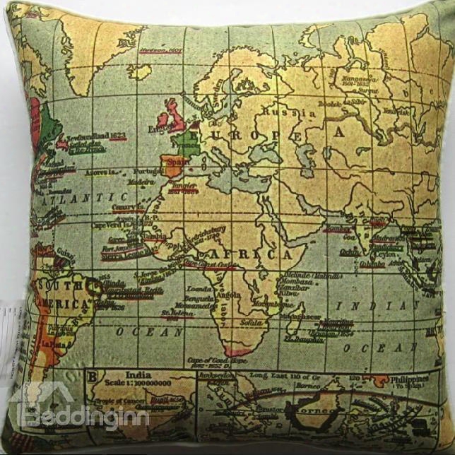 New Arrival Antique Beautiful Africa Map Print Throw Pillow