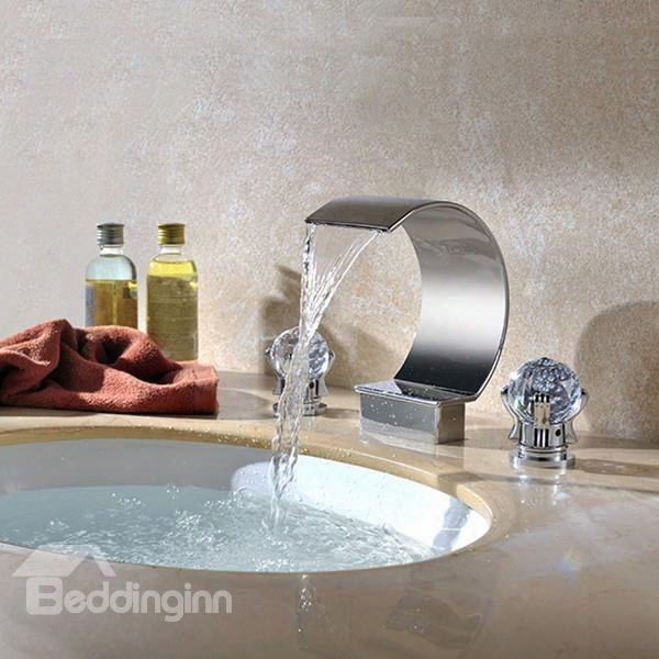 New Arrival Chrome-colored Three Piece Waterfall Faucet
