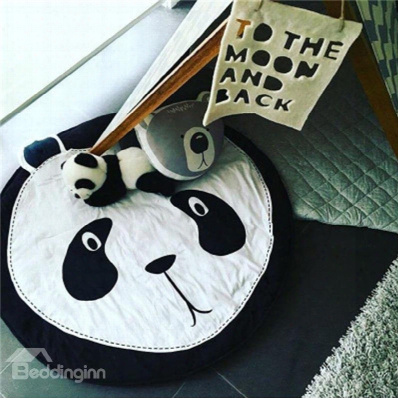 Panda Rounded Cotton Baby Play Floor Mat/crawling Pad