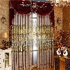 European Splendid Dark Brown Chenille Decorative and Blackout Grommet Top Curtain