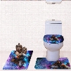 Galaxy Wolf Pattern 3-Piece Flannel PVC Soft Water-Absorption Anti-slid Toilet Seat Covers