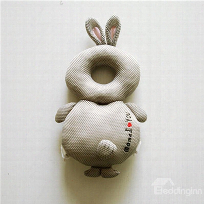 Rabbit Buckle Polyester And Pp Cotton 1-piece Gray Anti-tumbling Toddlers Pillow