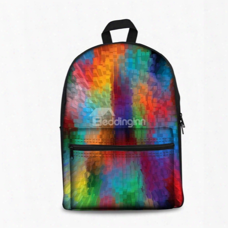 Show Personality Style 3d Colorful Column Pattern School For Man&woman Backpack