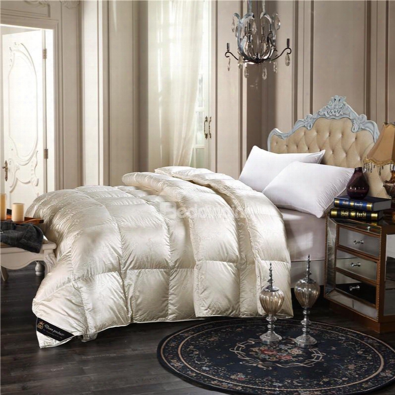 Solid White Royal Style Down Feather Thick Winter Quilts/comforters