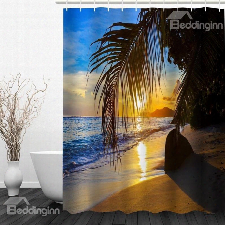 The Dusk Of Island 3d Printed Bathroom Waterproof Shower Curtain