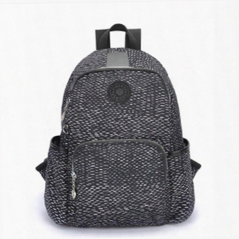 Travel Black Snake Skin Style Backpack Shoulder Waterproof Canvas Bag