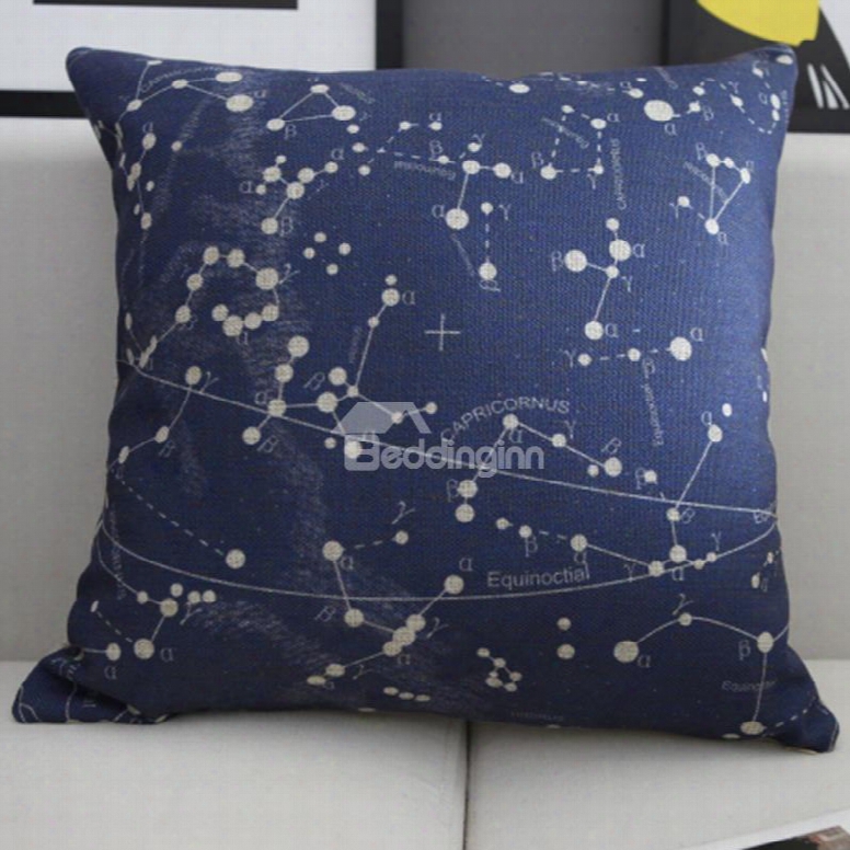 Various Constellation Twinkle And Sky Galaxy Prints Linen Throw Pillow