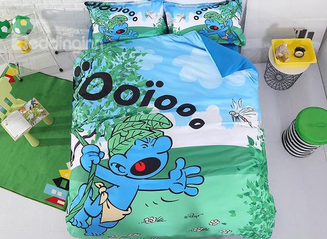 Wild Smurf In Jungle Natural 4-piece Bedding Sets/duvet Covers
