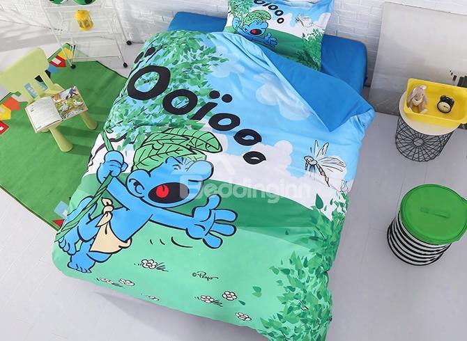 Wild Smurf In Jungle Natural Twin 3-piece Kids Bedding Sets/duvet Covers