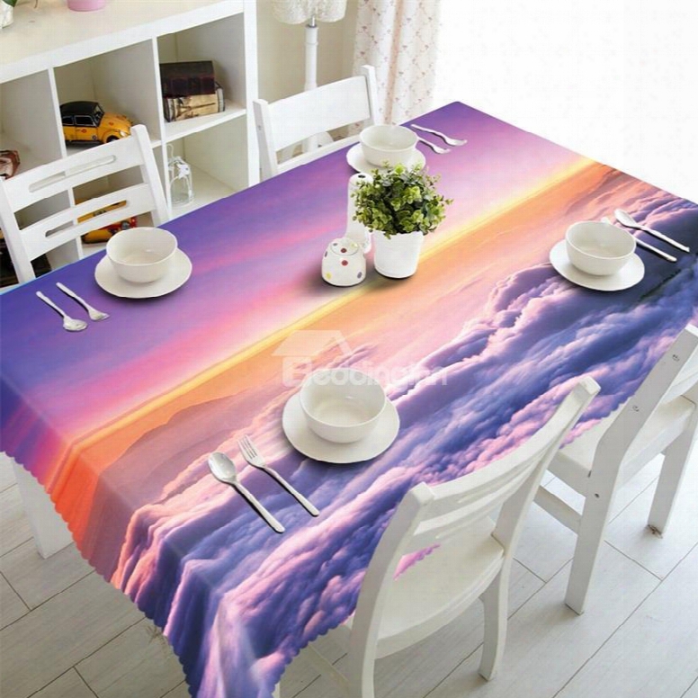 3d Colorful Sea Of Clouds Printed Home And Hotel Table Cover Cloth