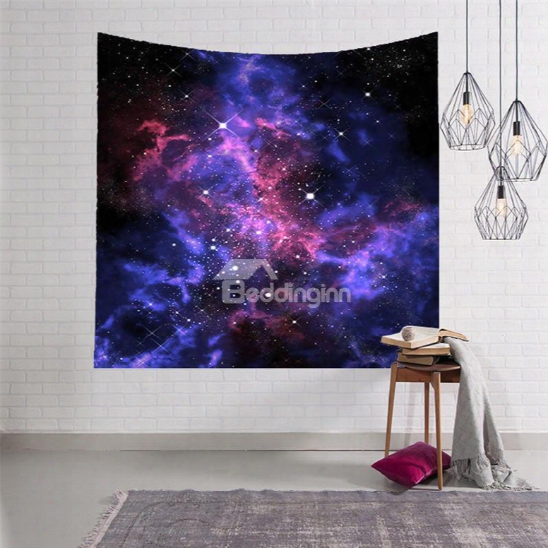 3d Dark Purple And Blue Galaxy Space Hanging Wall Tapestries