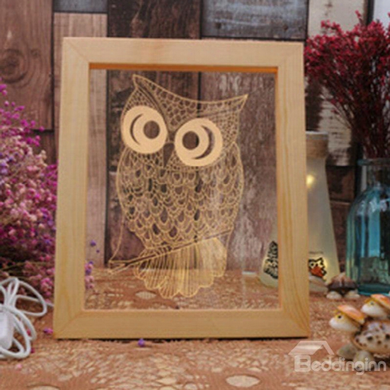 3d Lovely Owl Creative And Fancy Birthday Gift Soft Light Usb Led Night Lamp