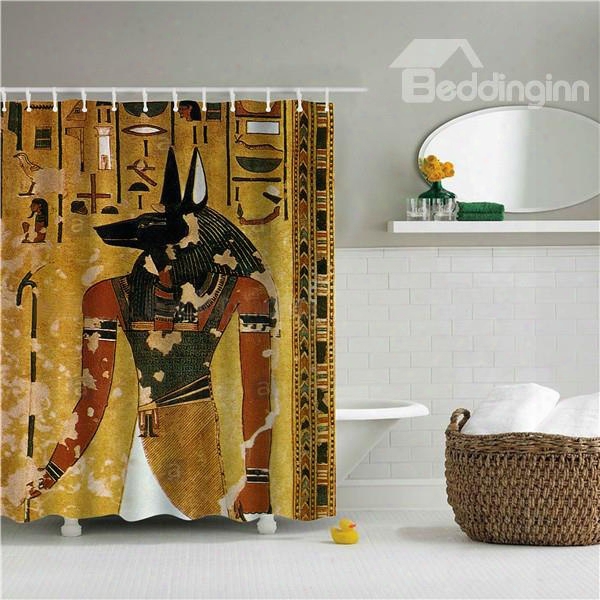 3d Man With Animal Head Printed Polyester Bathroom Shower Curtain